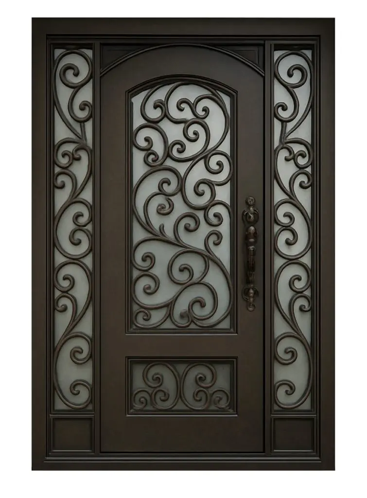 Nova Royal Series Wrought Iron Custom Exterior Door Style 076
