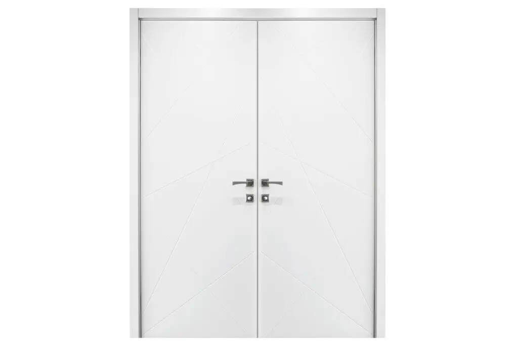 Nova HM-419 Pure White Laminated Modern Interior Door - Double Door