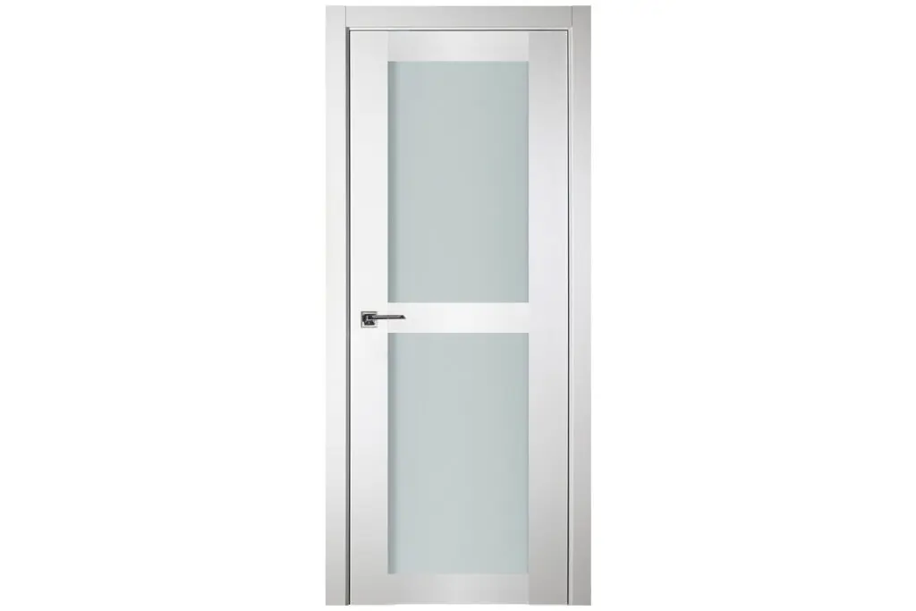 Nova Italia Vetro 2 Lite Alaskan White Laminate Interior Door - Single Door