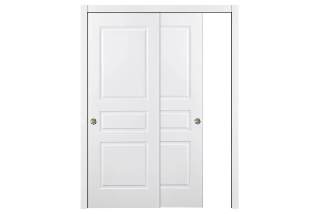 Nova 3 Panel Soft White Laminated Traditional interior Door - Bypass Door