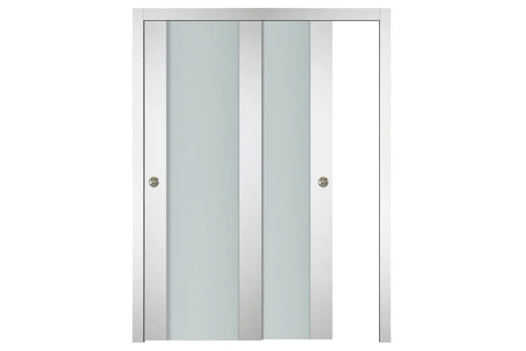 Nova Italia Vetro 01 Alaskan White Laminate Interior Door - Bypass Door