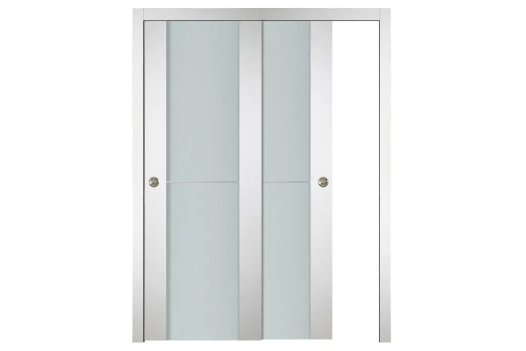Nova Italia Vetro 1H Alaskan White Laminate Interior Door - Bypass Door