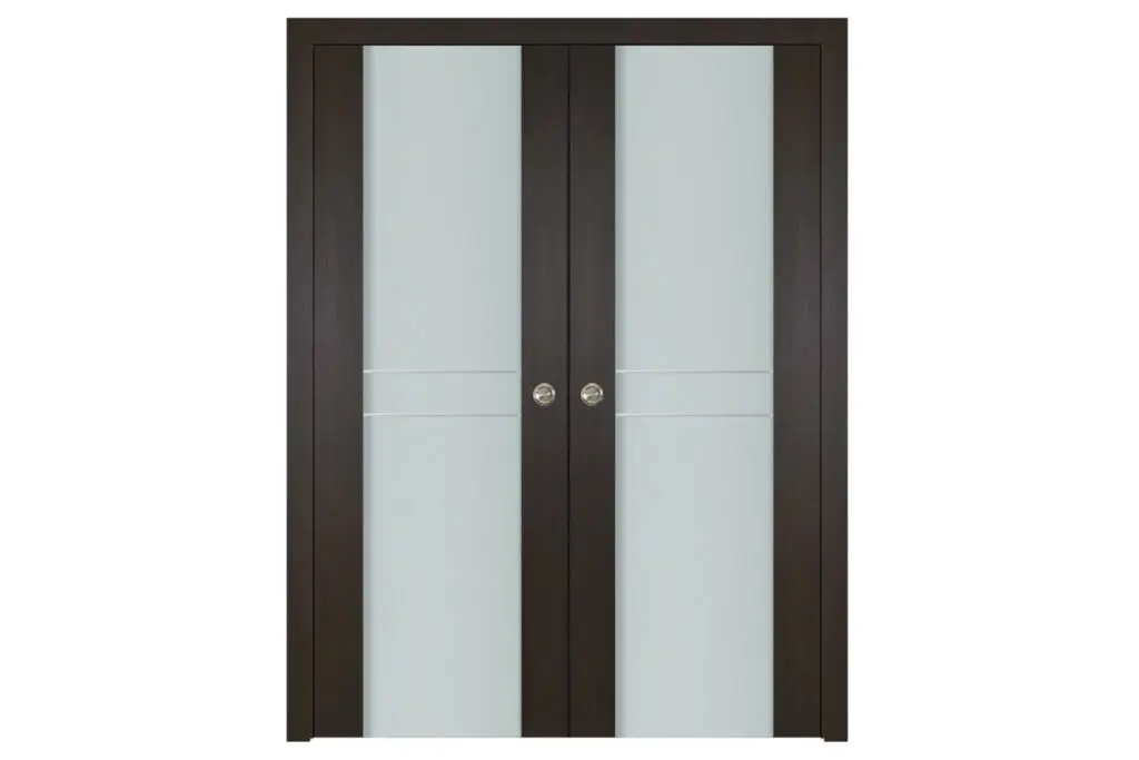 Nova Italia Vetro 2HC Premium Wenge Laminate Interior Door - Double Pocket