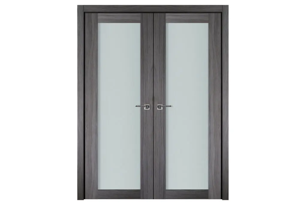 Nova Italia Vetro 1 Lite Swiss Elm Laminate Interior Door - Double Door