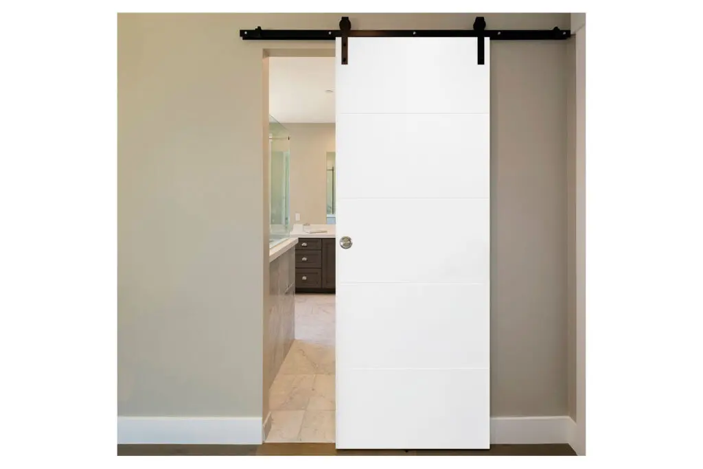 Nova Graffiti Soft White Laminated Modern Interior Door - Barn Door