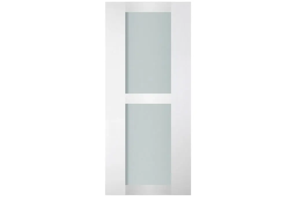 Nova Italia Vetro 2 Lite Alaskan White Laminate Interior Door - Slab