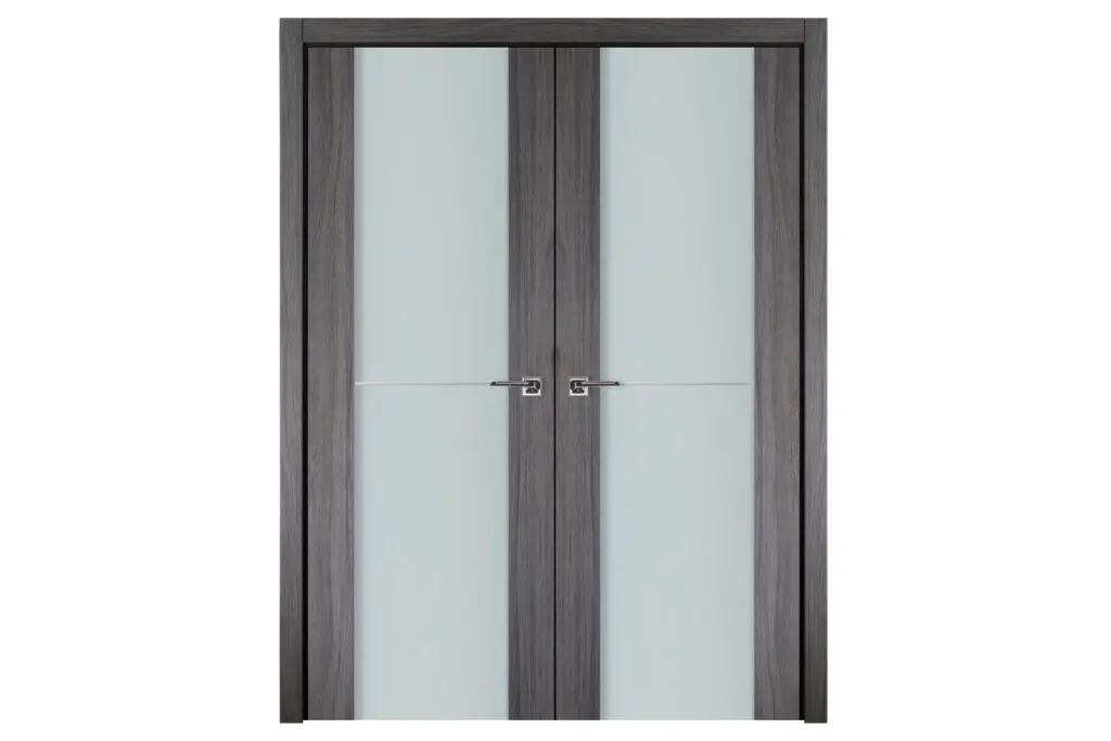 Nova Italia Vetro 1H Swiss Elm Laminate Interior Door - Double Door