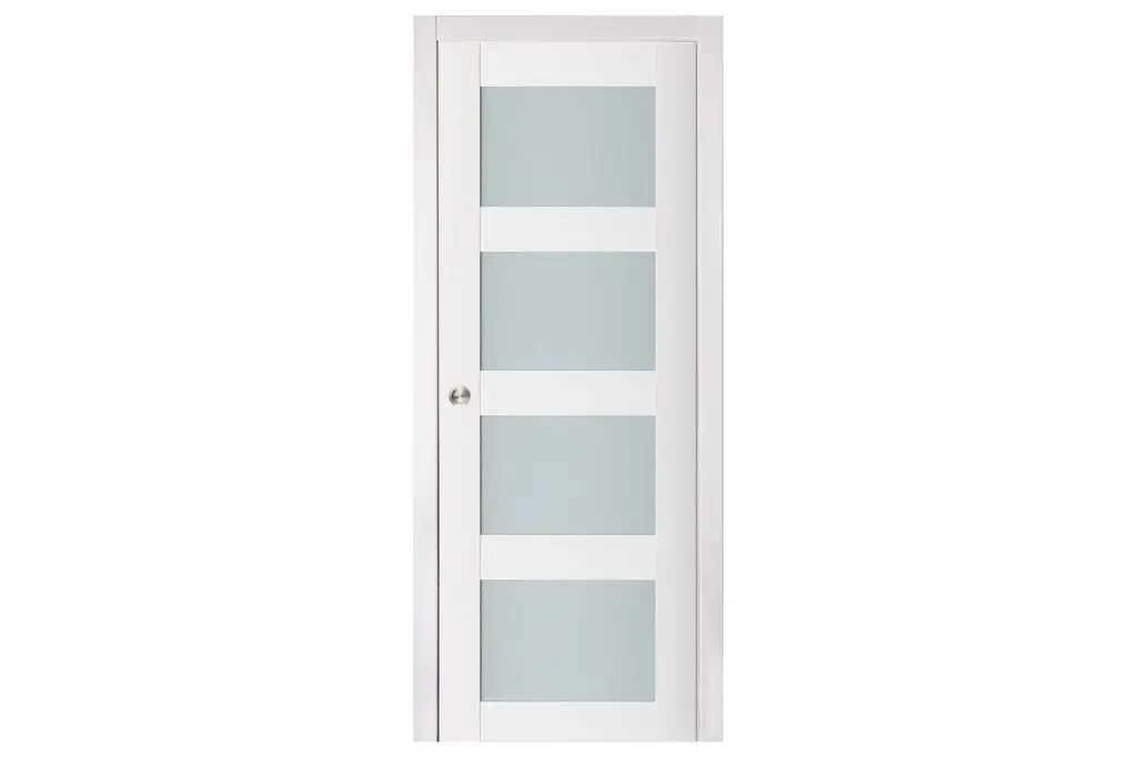 Nova Triplex 010 Soft White Laminated Modern Interior Door - Single Pocket