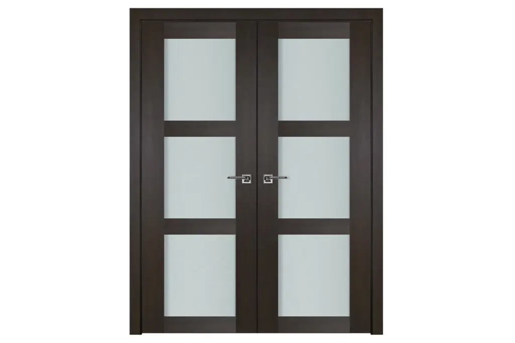 Nova Italia Vetro 3 Lite Premium Wenge Laminate Interior Door - Double Door