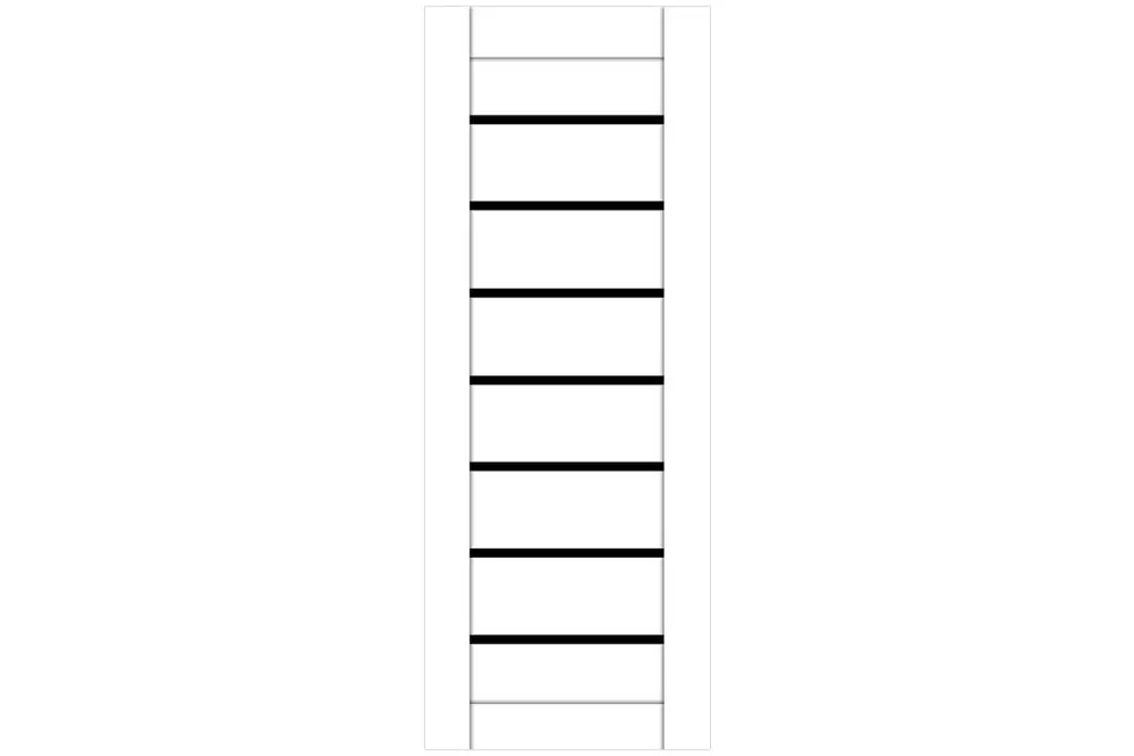 Domino 01 Soft White Laminated Modern Interior Door - Slab
