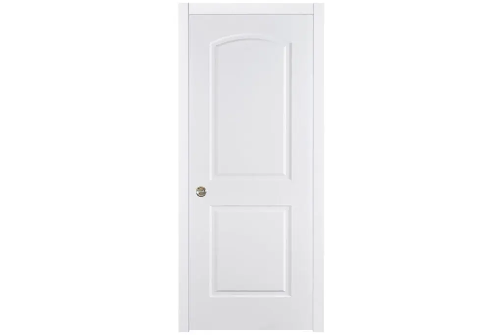Nova 2 Panel Arched Soft White Laminated Traditional Interior Door - Single Pocket