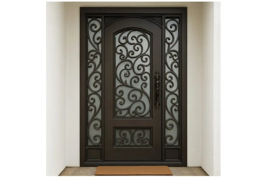 Nova Royal Series Wrought Iron Custom Exterior Door Style 076