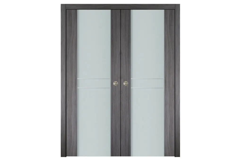 Nova Italia Vetro 2HC Swiss Elm Laminate Interior Door - Double Pocket