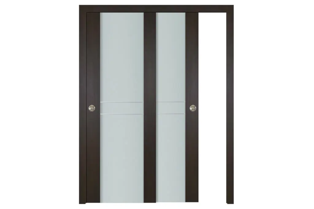 Nova Italia Vetro 2HC Premium Wenge Laminate Interior Door - Bypass Door