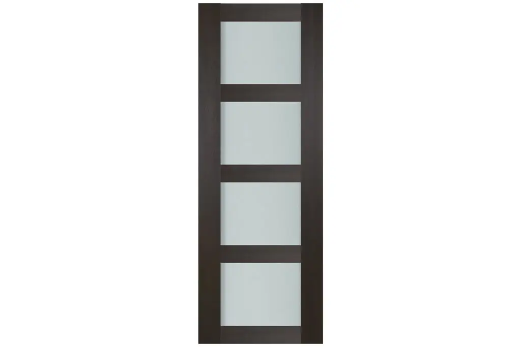 Nova Italia Vetro 4 Lite Premium Wenge Laminate Interior Door - Slab