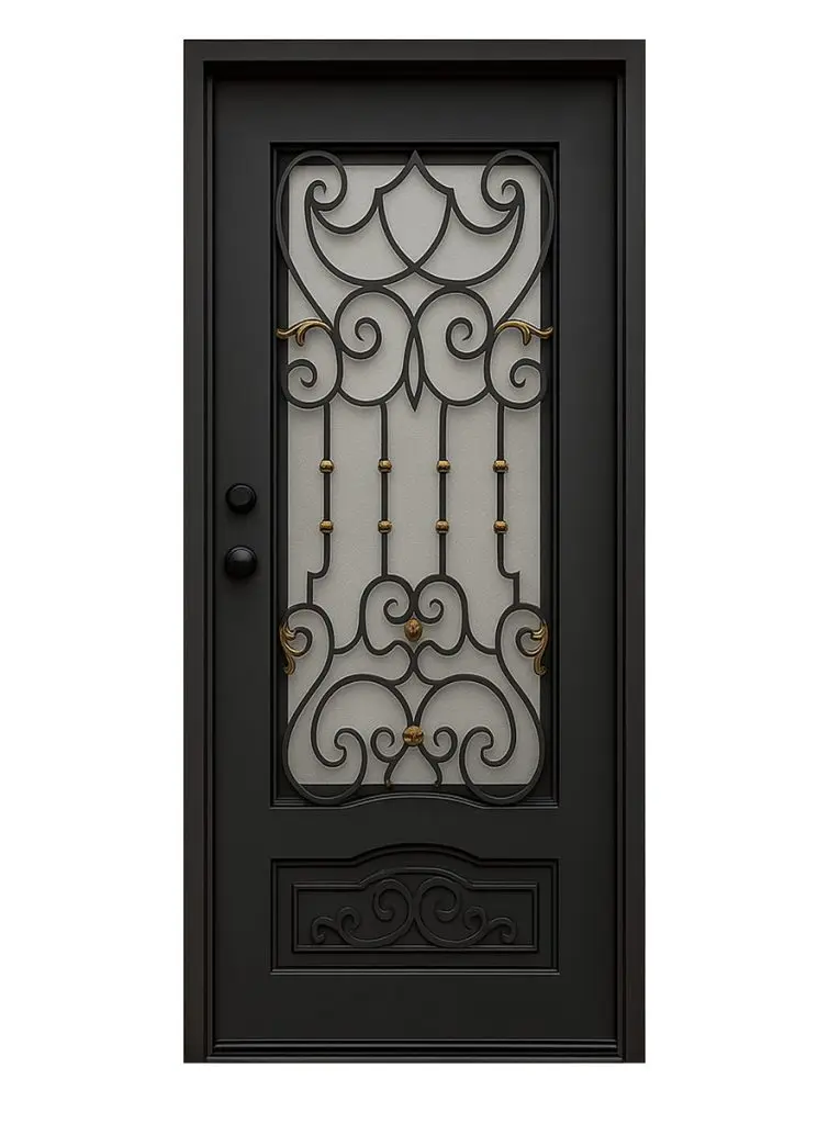 Nova Royal Series Wrought Iron Custom Exterior Door Style 218