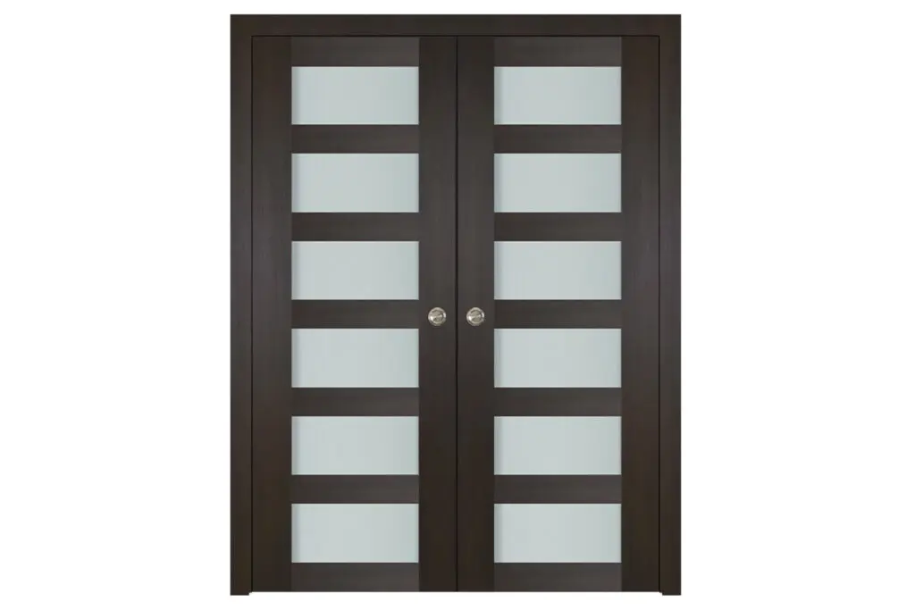 Nova Italia Vetro 6 Lite Premium Wenge Laminate Interior Door - Double Pocket