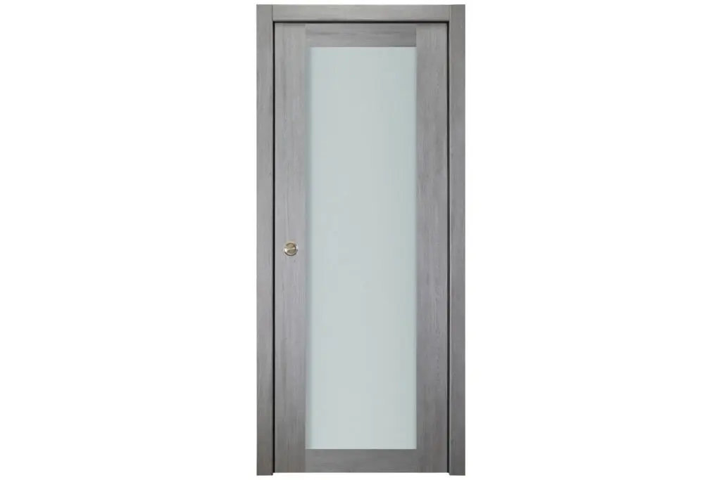 Nova Italia Vetro 1 Lite Light Grey Laminate Interior Door - Single Pocket