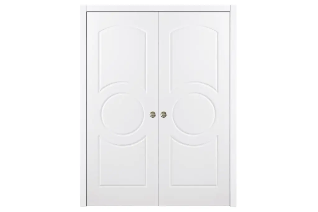 Nova Ovalo Soft White Laminated Traditional interior Door - Double Pocket