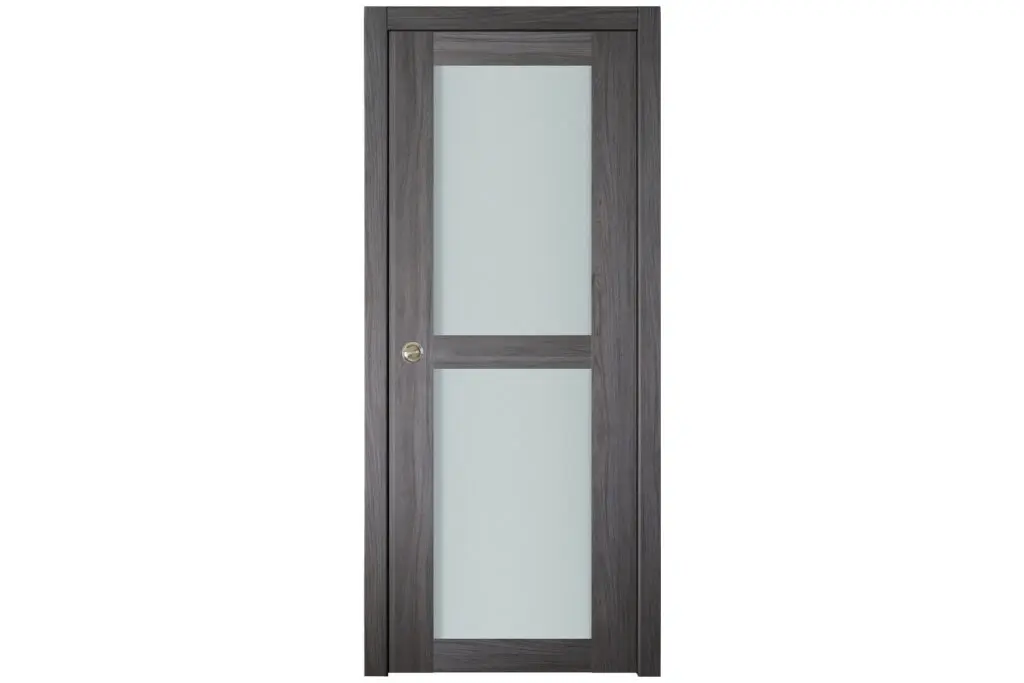 Nova Italia Vetro 2 Lite Swiss Elm Laminate Interior Door - Single Pocket