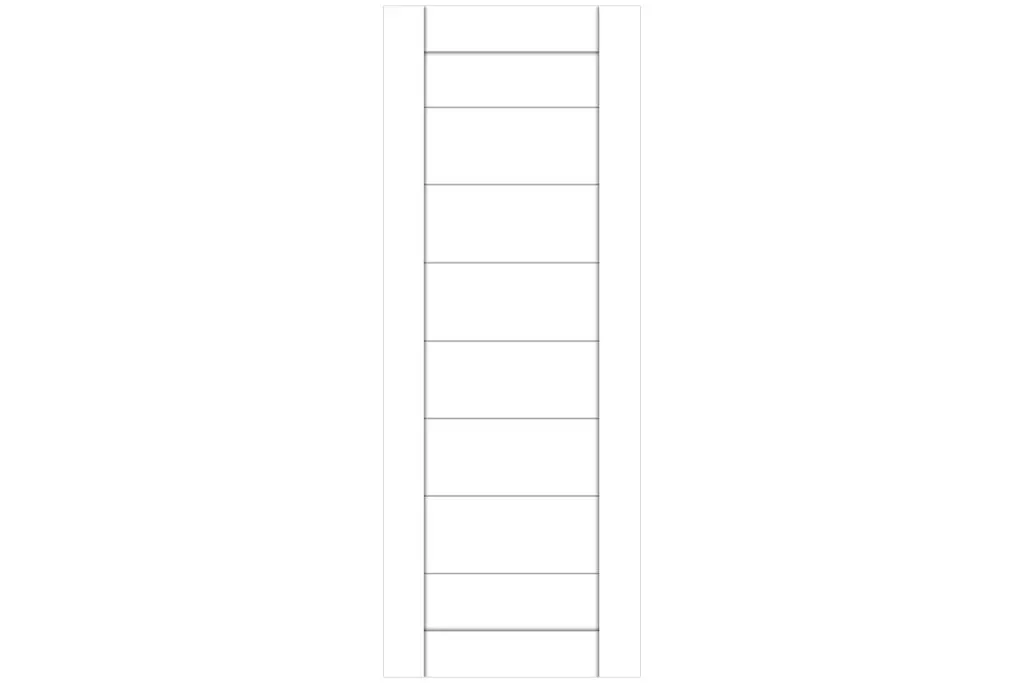 Domino 02 Soft White Laminated Modern Interior Door - Slab