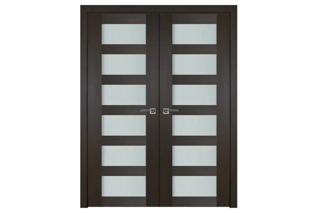 Nova Italia Vetro 6 Lite Premium Wenge Laminate Interior Door - Double Door