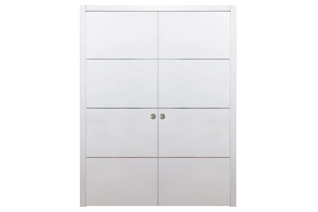 Nova HG-008 White Drawing Laminated Modern Interior Door - Double Pocket
