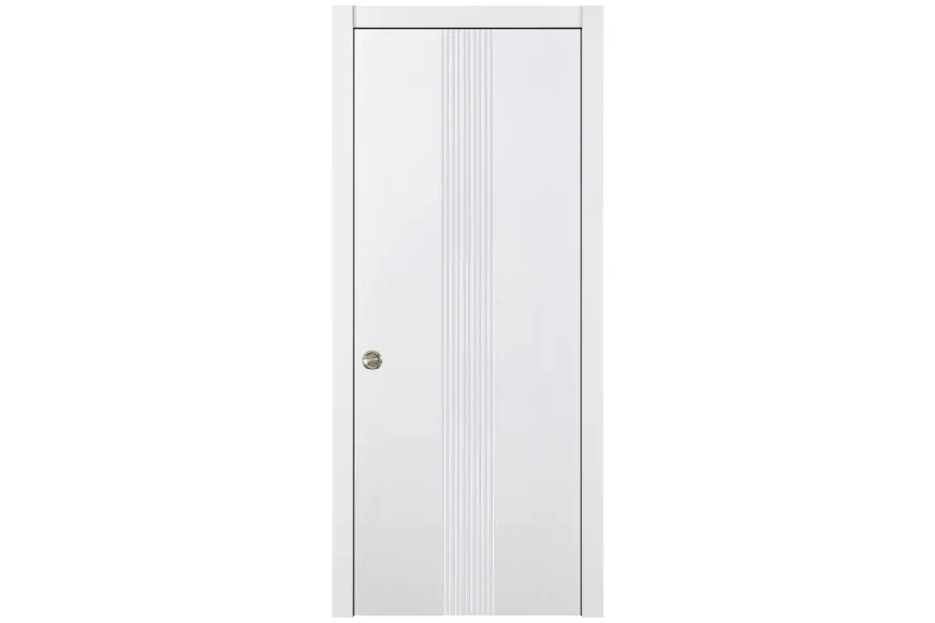 Nova M-34 Soft White Laminated Modern Interior Door - Single Pocket