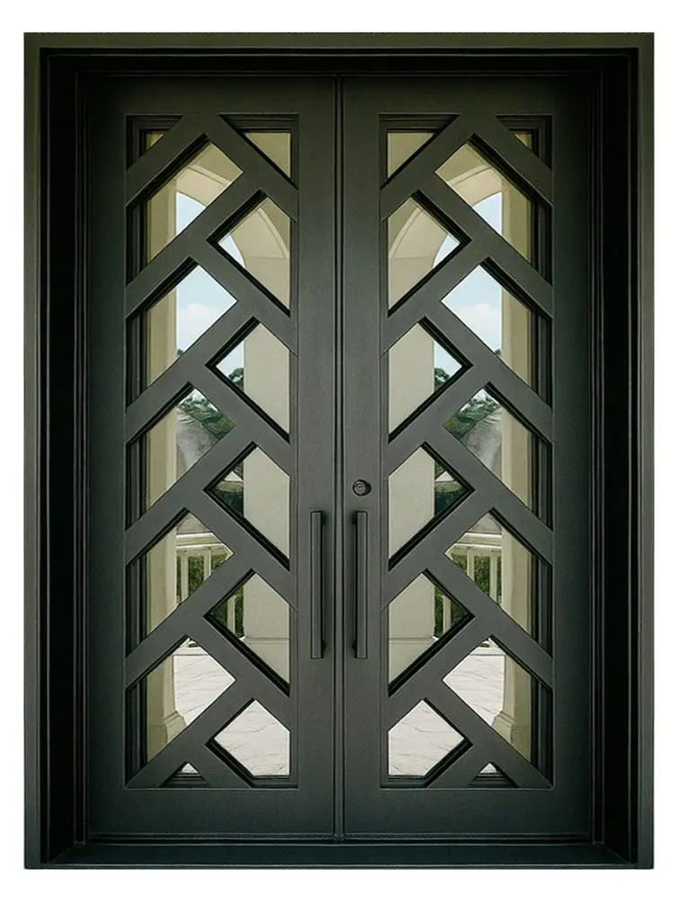 Nova Royal Series Wrought Iron Custom Exterior Door Style 296