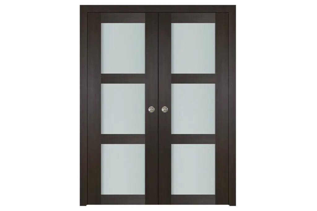Nova Italia Vetro 3 Lite Premium Wenge Laminate Interior Door - Double Pocket