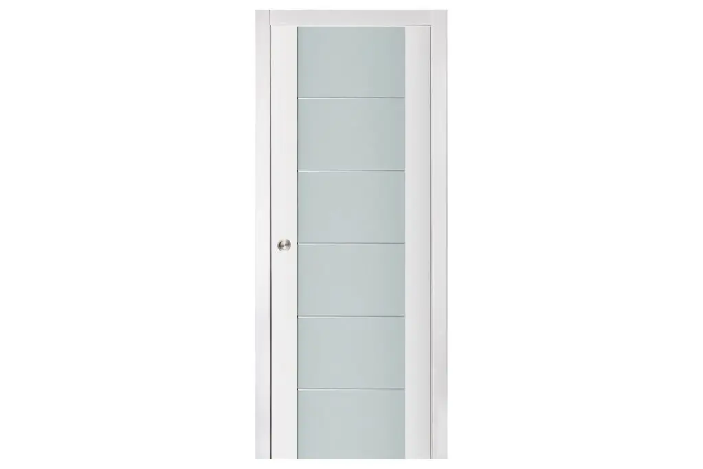 Nova Triplex 008 Soft White Laminated Modern Interior Door - Single Pocket