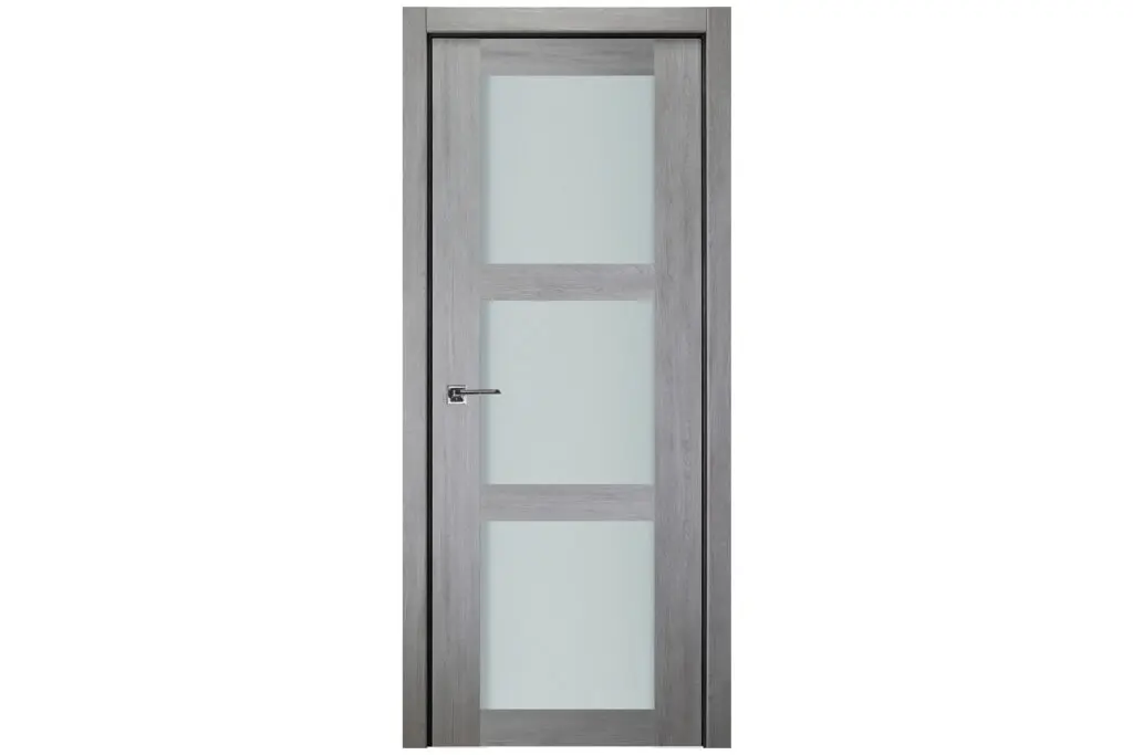 Nova Italia Vetro 3 Lite Light Grey Laminate Interior Door - Single Door