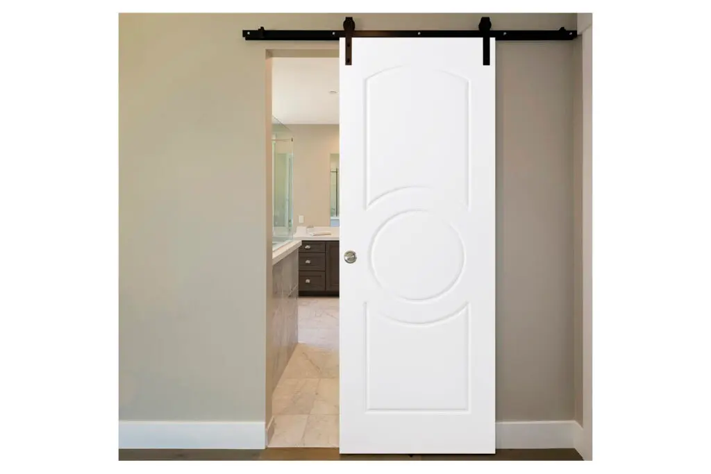 Nova Ovalo Soft White Laminated Traditional interior Door - Barn Door