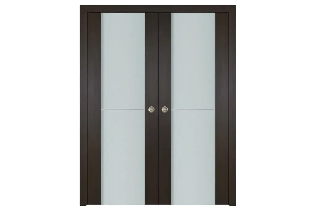 Nova Italia Vetro 1H Premium Wenge Laminate Interior Door - Double Pocket