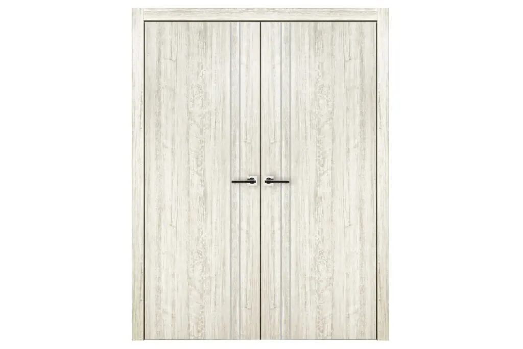 Nova HG-002V Light Aloe Wood Laminated Modern Interior Door - Double Door