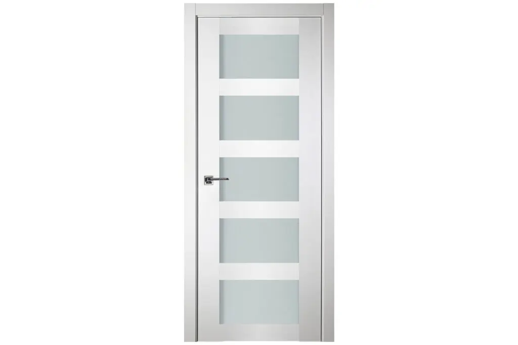 Nova Italia Vetro 5 Lite Alaskan White Laminate Interior Door - Single Door