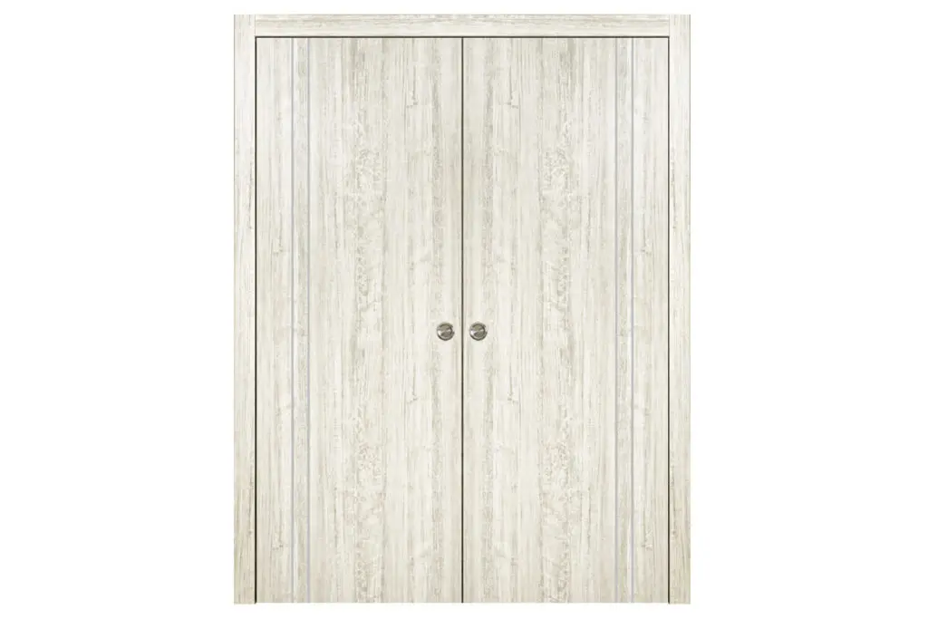 Nova HG-002VR Light Aloe Wood Laminated Modern Interior Door - Double Pocket