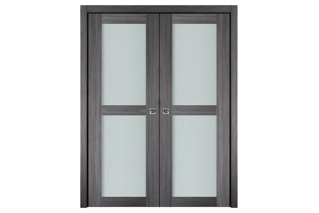 Nova Italia Vetro 2 Lite Swiss Elm Laminate Interior Door - Double Door