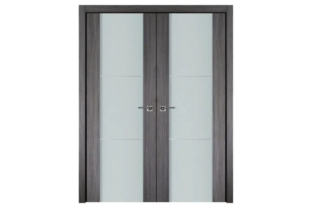 Nova Italia Vetro 2H Swiss Elm Laminate Interior Door - Double Door