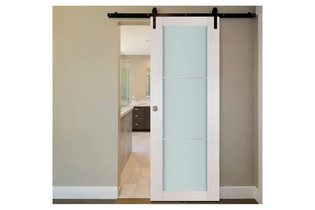 Nova 1 Lite 2H White Wenge Wood Laminated Modern Interior Door - Barn Door