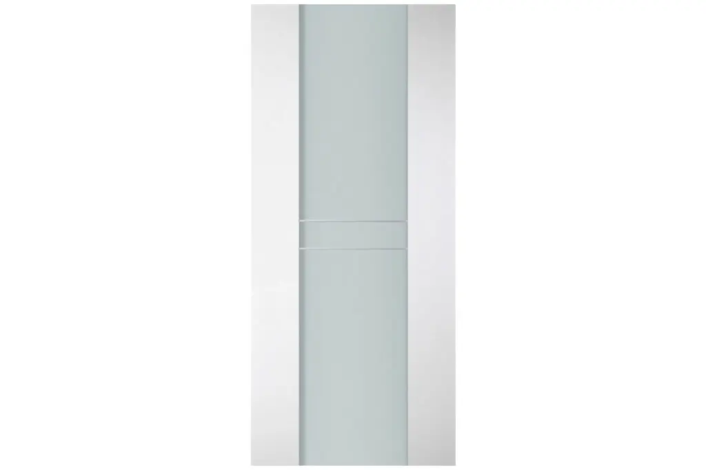 Nova Italia Vetro 2HC Alaskan White Laminate Interior Door - Slab