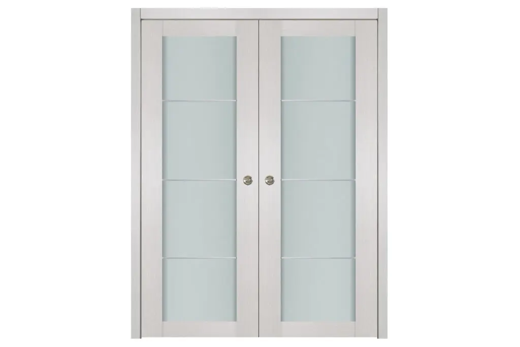 Nova 1 Lite 3H White Wenge Wood Laminated Modern Interior Door - Double Pocket