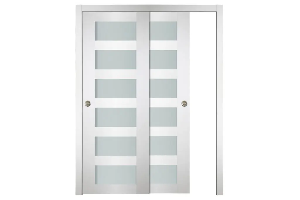 Nova Italia Vetro 6 Lite Alaskan White Laminate Interior Door - Bypass Door