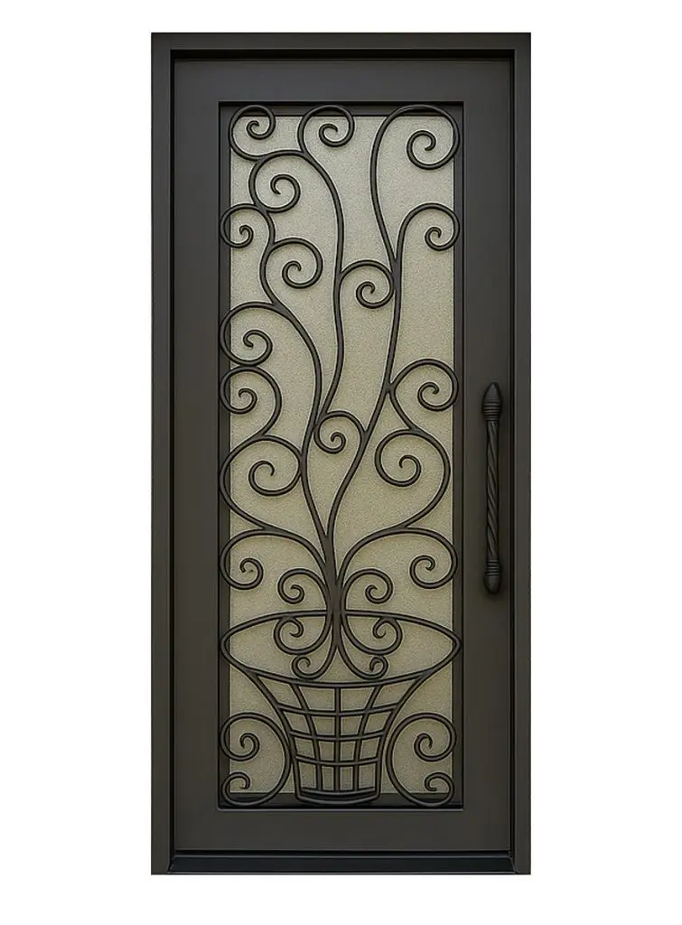 Nova Royal Series Wrought Iron Custom Exterior Door Style 201