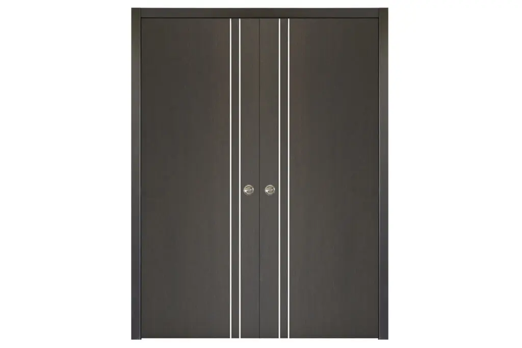 Nova HG-002V Japan Oak Laminated Modern Interior Door - Double Pocket