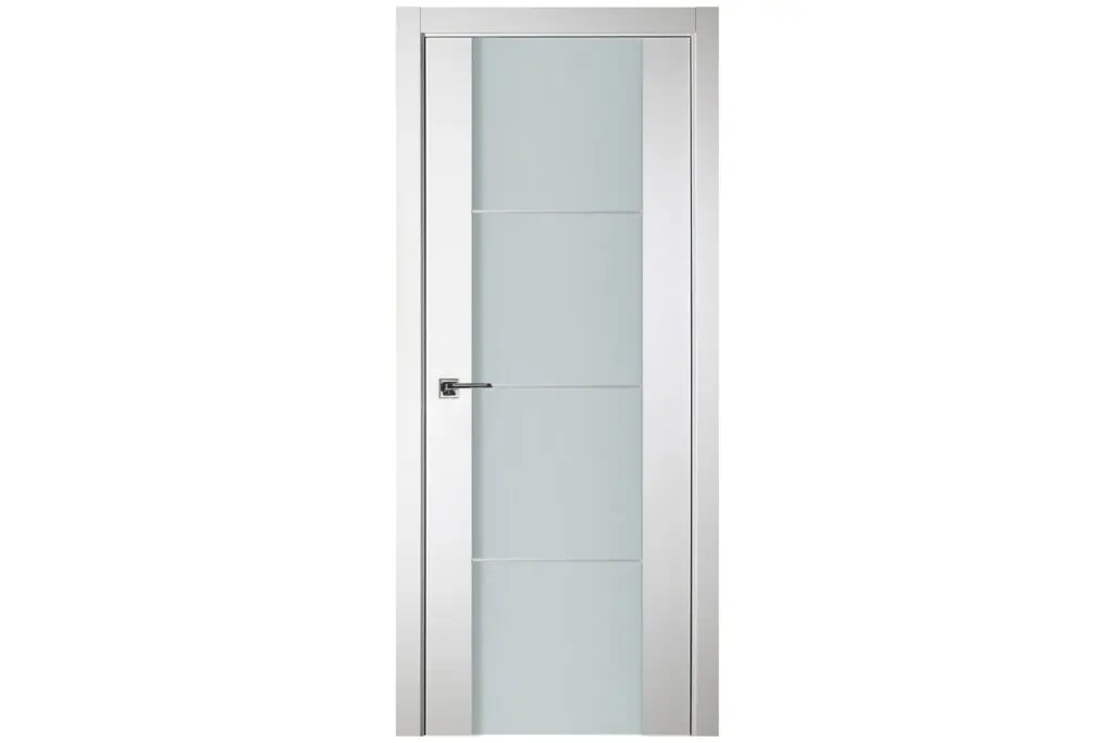 Nova Italia Vetro 3H Alaskan White Laminate Interior Door - Single Door