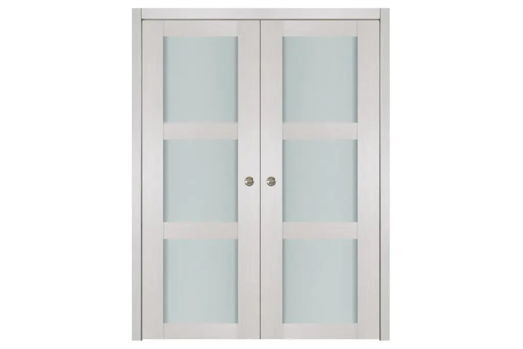 Nova 3 Lite White Wenge Wood Laminated Modern Interior Door - Double Pocket