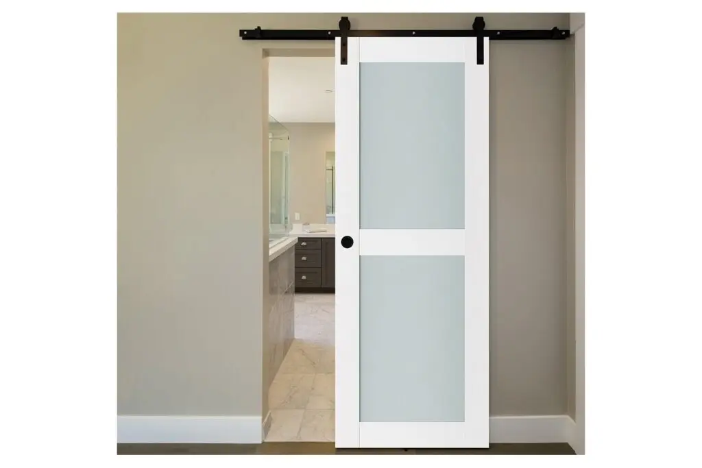 Nova Triplex 009 Soft White Laminated Modern Interior Door - Barn Door