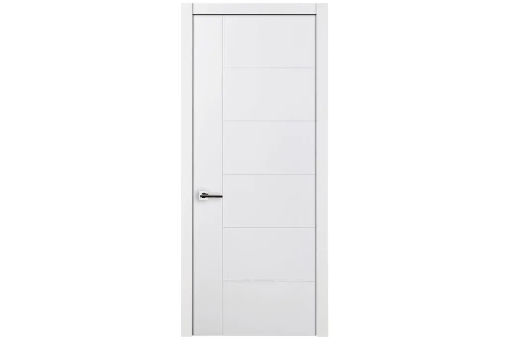 Nova Groove Soft White Laminated Traditional interior Door - Single Door