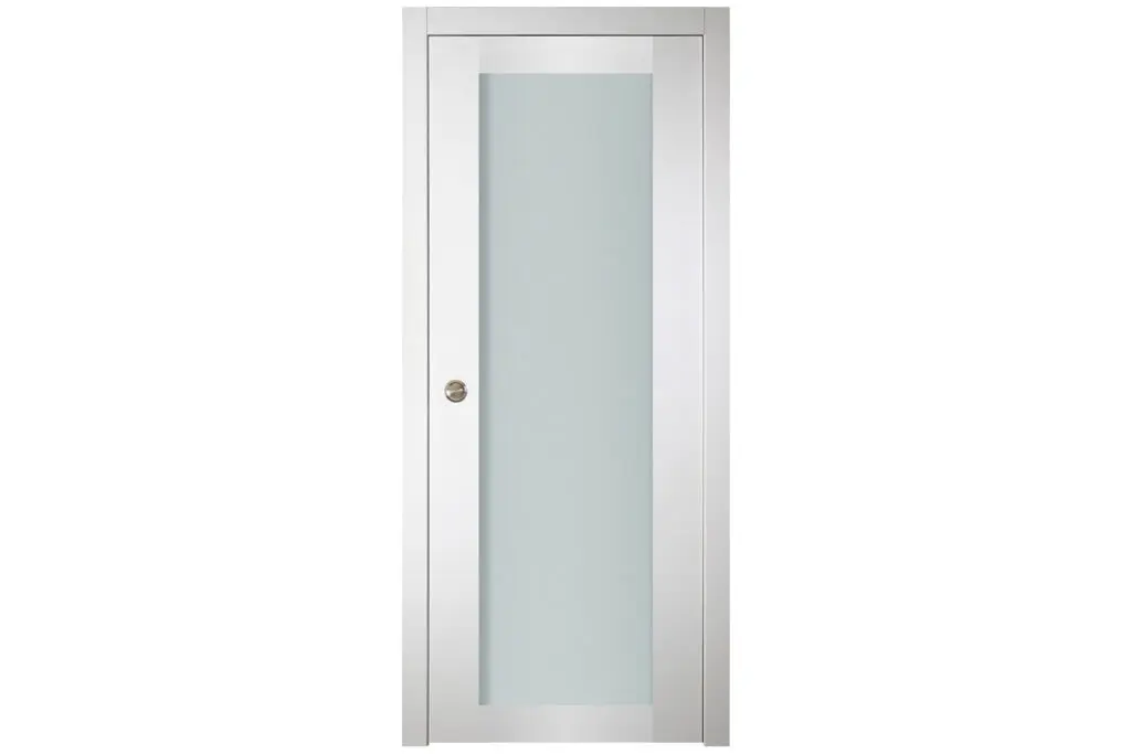 Nova Italia Vetro 1 Lite Alaskan White Laminate Interior Door - Single Pocket